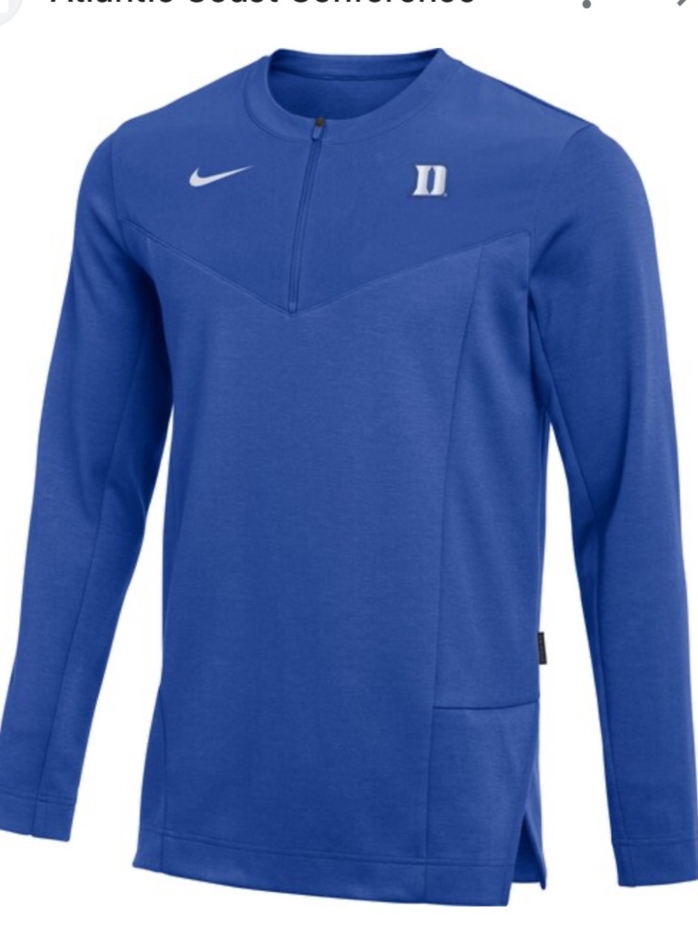 Men's Nike Royal Duke Blue Devils Logo Performance Quarter-Zip Jacket. XL
